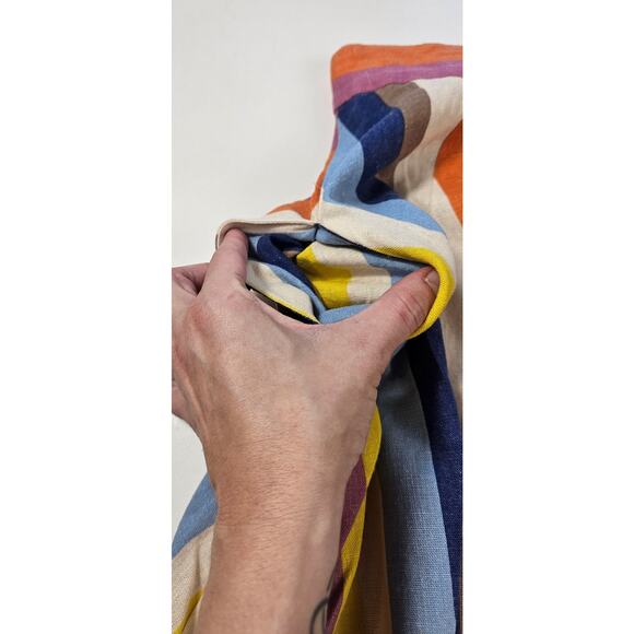 Gilli linen blend high rise maxi skirt with pockets bright colorful whimiscal S - Picture 6 of 8